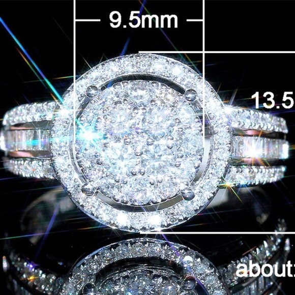💝 Three Layer Super Big Round Luxury Wedding Rings for Women, PD154 - Picture 8 of 8